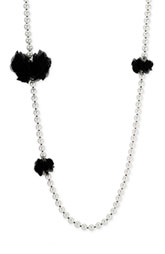 betsey johnson tulle trim necklace